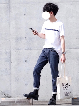 「Steven Alan（スティーブンアラン）のアイテム（バッグ）」を使った、しゅんたろーさん（メンズ・177cm）の夏コーディネート