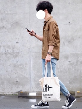 「Steven Alan（スティーブンアラン）のアイテム（バッグ）」を使った、しゅんたろーさん（メンズ・177cm）の夏コーディネート