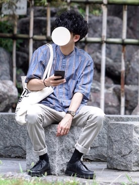 「Steven Alan（スティーブンアラン）のアイテム（バッグ）」を使った、しゅんたろーさん（メンズ・177cm）の夏コーディネート