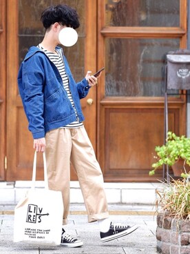 「Steven Alan（スティーブンアラン）のアイテム（バッグ）」を使った、しゅんたろーさん（メンズ・177cm）の秋コーディネート