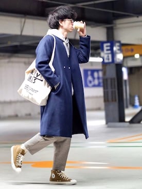 「EMMA CLOTHES（エマクローズ）のアイテム（その他アウター）」を使った、しゅんたろーさん（メンズ・177cm）の秋コーディネート
