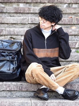 「YARD PLUS（ヤードプリュス）のアイテム（スウェット）」を使った、しゅんたろーさん（メンズ・177cm）の秋コーディネート