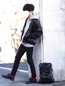 「JACKROSE（ジャックローズ）のアイテム（ジャケット/アウター）」を使った、しゅんたろーさん（メンズ・177cm）の冬コーディネート