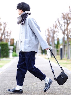 「The DUFFER of ST.GEORGE（ザダファーオブセントジョージ）のアイテム」を使った、しゅんたろーさん（メンズ・177cm）の冬コーディネート