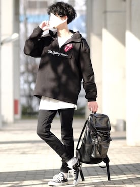「JACKROSE（ジャックローズ）のアイテム（ジャケット/アウター）」を使った、しゅんたろーさん（メンズ・177cm）の冬コーディネート
