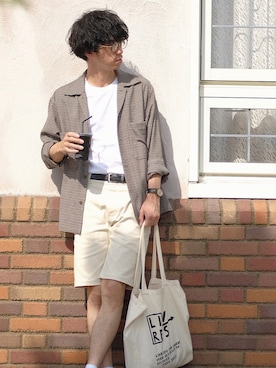 「Steven Alan（スティーブンアラン）のアイテム（バッグ）」を使った、しゅんたろーさん（メンズ・177cm）の夏コーディネート