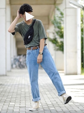 「550™️」｜しゅんたろーさん（メンズ・177cm）の夏コーディネート