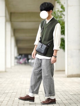 「The DUFFER of ST.GEORGE（ザダファーオブセントジョージ）のアイテム」を使った、しゅんたろーさん（メンズ・177cm）の秋コーディネート
