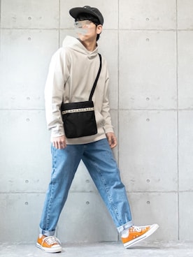 「CABALLERO（キャバレロ）のCABALLERO STRAPBACK CAP CARMONA CHARCOAL（キャップ）」を使った、しゅんたろーさん（メンズ・177cm）の冬コーディネート