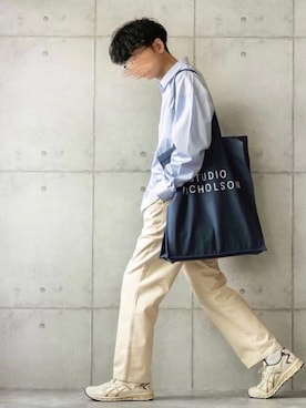 「Chaco closet（チャコ クローゼット）のアイテム（パンツ）」を使った、しゅんたろーさん（メンズ・177cm）の春コーディネート