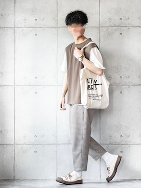 「Steven Alan（スティーブンアラン）のアイテム（バッグ）」を使った、しゅんたろーさん（メンズ・177cm）の春コーディネート