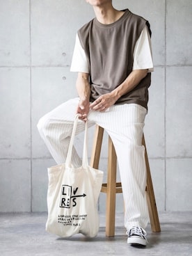 「Starting Over（スターティングオーバー）のアイテム（Tシャツ/カットソー）」を使った、しゅんたろーさん（メンズ・177cm）の夏コーディネート