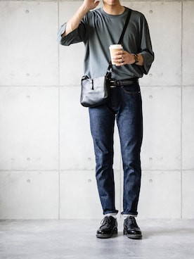 「A.P.C.（アーペーセー）のプチニュースタンダードジーンズ（デニムパンツ）」を使った、しゅんたろーさん（メンズ・177cm）の夏コーディネート