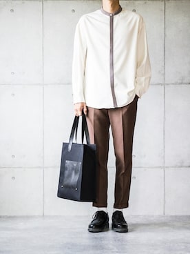 「STUDIOUS（ステュディオス）のアイテム（トップス）」を使った、しゅんたろーさん（メンズ・177cm）の夏コーディネート