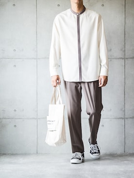「STUDIOUS（ステュディオス）のアイテム（パンツ）」を使った、しゅんたろーさん（メンズ・177cm）の夏コーディネート