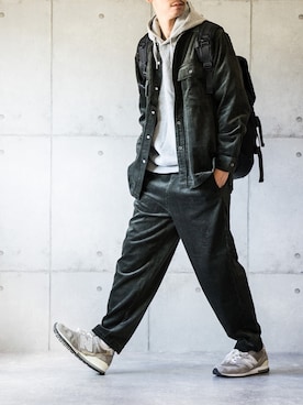 「UNION STATION（ユニオンステーション）のコーデュロイシェフパンツ（その他パンツ）」を使った、しゅんたろーさん（メンズ・177cm）の秋コーディネート