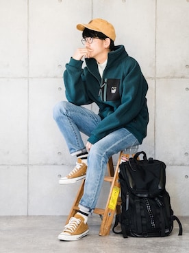 「OFFSHORE（オフショア）のアイテム（ジャケット/アウター）」を使った、しゅんたろーさん（メンズ・177cm）の秋コーディネート