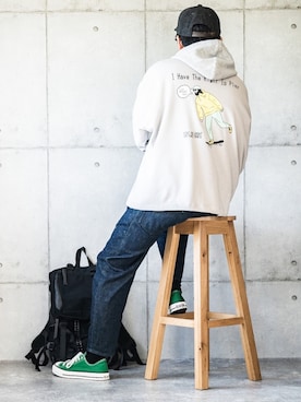 「Starting Over（スターティングオーバー）のアイテム（スウェット）」を使った、しゅんたろーさん（メンズ・177cm）の冬コーディネート