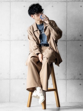 「MinoriTY（マイノリティ）のアイテム（セットアップ）」を使った、しゅんたろーさん（メンズ・177cm）の冬コーディネート