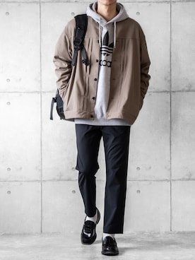 「adidas（アディダス）のアイテム（パーカー）」を使った、しゅんたろーさん（メンズ・177cm）の春コーディネート