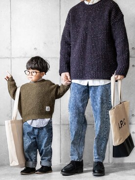 「Smoothy（スムージー）のアイテム（トップス）」を使った、しゅんたろーさん（キッズ・100cm）の春コーディネート