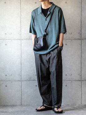「Johnbull Private labo（ジョンブルプライベートラボ）のアイテム（パンツ）」を使った、しゅんたろーさん（メンズ・177cm）の夏コーディネート