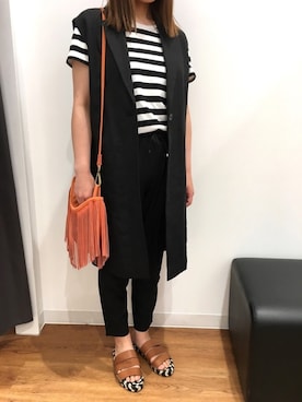 「LOUNGEDRESS（ラウンジドレス）のアイテム（その他アウター）」を使った、Ailiさん（レディース・163cm）の春コーディネート