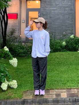 「MARGARET HOWEEL」｜「アイテム（パンツ）」を使った、💜songhwa 🇰🇷💜さん（レディース・157cm）の夏コーディネート