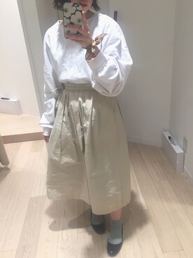 「niko and...（ニコアンド）のメンテンBIGBIG Ｔシャツ【niko and ...】（Tシャツ/カットソー）」を使った、まるさん（レディース・153cm）の春コーディネート