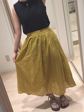 「ピンクゴールド」｜「アイテム（サンダル）」を使った、まるさん（レディース・153cm）の夏コーディネート
