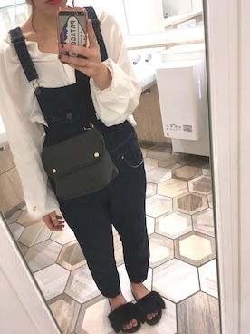 「BRADY」｜「アイテム（サロペット/オーバーオール）」を使った、まるさん（レディース・153cm）の秋コーディネート