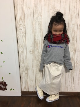 「アイテム（スカート）」を使った、meiri &nanaseさん（キッズ・100cm）の冬コーディネート