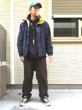 「Ralph Lauren」｜「アイテム（ナイロンジャケット）」を使った、りゅういち先生さん（メンズ・178cm）の冬コーディネート