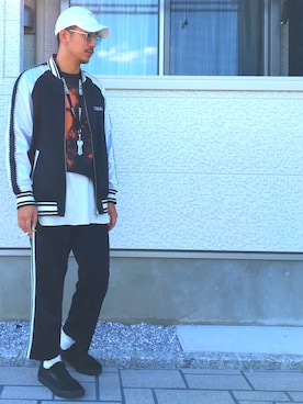 「WEGO（ウィゴー）のWEGO/スラブワッフルラウンドロングタンクトップ（タンクトップ）」を使った、りゅういち先生さん（メンズ・178cm）の秋コーディネート