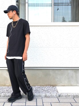 「WEGO（ウィゴー）のWEGO/スラブワッフルラウンドロングタンクトップ（タンクトップ）」を使った、りゅういち先生さん（メンズ・178cm）の夏コーディネート