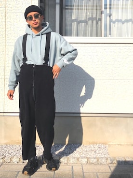 「やっぱりストリートが好き」｜「アイテム（サロペット/オーバーオール）」を使った、りゅういち先生さん（メンズ・178cm）の秋コーディネート