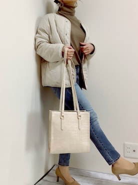 「Honeys」｜「アイテム（ブルゾン）」を使った、こまさん（レディース・157cm）の冬コーディネート