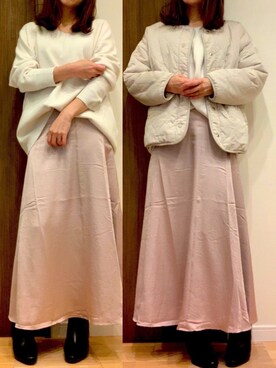 「Honeys」｜「アイテム（ブルゾン）」を使った、こまさん（レディース・157cm）の冬コーディネート