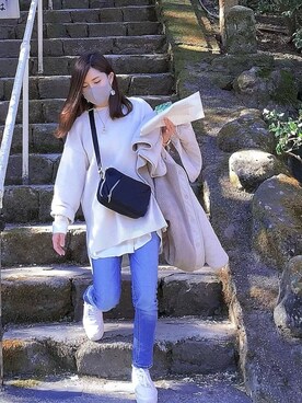 「Honeys」｜「アイテム（ブルゾン）」を使った、こまさん（レディース・157cm）の冬コーディネート