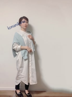 「Honeys」｜「アイテム（シャツワンピース）」を使った、こまさん（レディース・157cm）の冬コーディネート