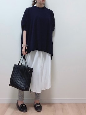 「Honeys」｜「アイテム（シャツワンピース）」を使った、こまさん（レディース・157cm）の春コーディネート