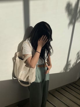 「theory（セオリー）のアイテム（バッグ）」を使った、しゃもさん（レディース・160cm）の春コーディネート