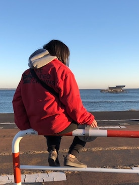 「Rodeo Crowns（ロデオクラウンズ）のアイテム（その他アウター）」を使った、りんさん（レディース・158cm）の冬コーディネート
