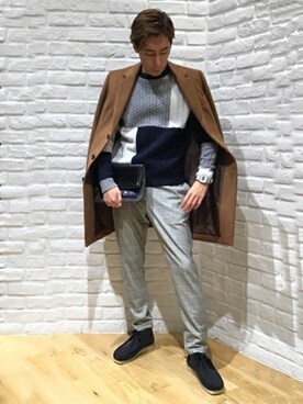 「SHIPS JET BLUE（シップスジェットブルー）のアイテム（ジャケット/アウター）」を使った、吉川さん（メンズ・172cm）の秋コーディネート