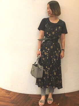「NANO universe（ナノユニバース）のアイテム（ワンピース/ドレス、その他）」を使った、nano・universe 渋谷神南 Womensさん（レディース・160cm）の春コーディネート