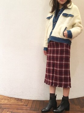 「Lee（リー）のアイテム（ブルゾン）」を使った、nano・universe 渋谷神南 Womensさん（レディース・160cm）の秋コーディネート