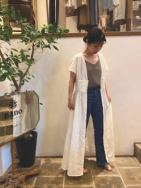 「フレアデニム」｜nano・universe 渋谷神南 Womensさん（レディース・153cm）の夏コーディネート