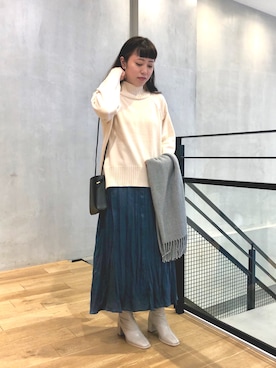「SMELLY（スメリー）のアイテム（ショルダーバッグ）」を使った、mizuna_enamiさん（レディース・155cm）の秋コーディネート