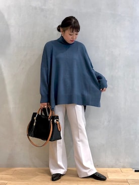 「もちもちニット」｜mizuna_enamiさん（レディース・155cm）の秋コーディネート