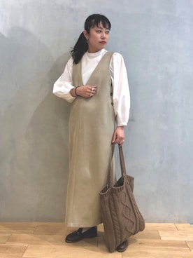 「ニットバッグ」｜mizuna_enamiさん（レディース・155cm）の秋コーディネート